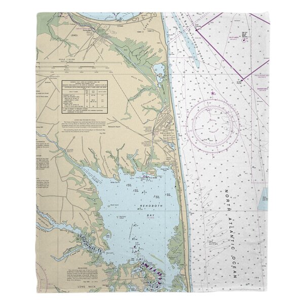 Longshore Tides Nautical Chart Rehoboth Beach DE Blanket Wayfair